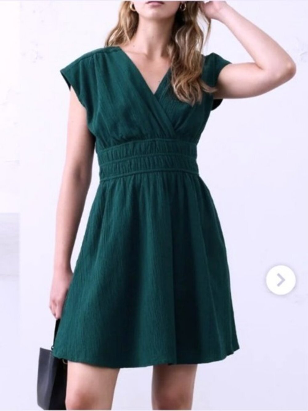 NWT Banana Republic Textured Shirred Mini Dress Size Medium In Teal